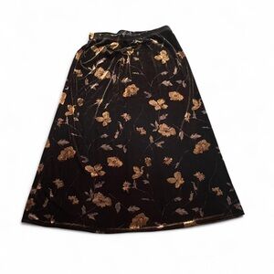 Worthington Women's 16 Velvet Vintage y2K Floral Black Whimsigoth Fairy Skirt